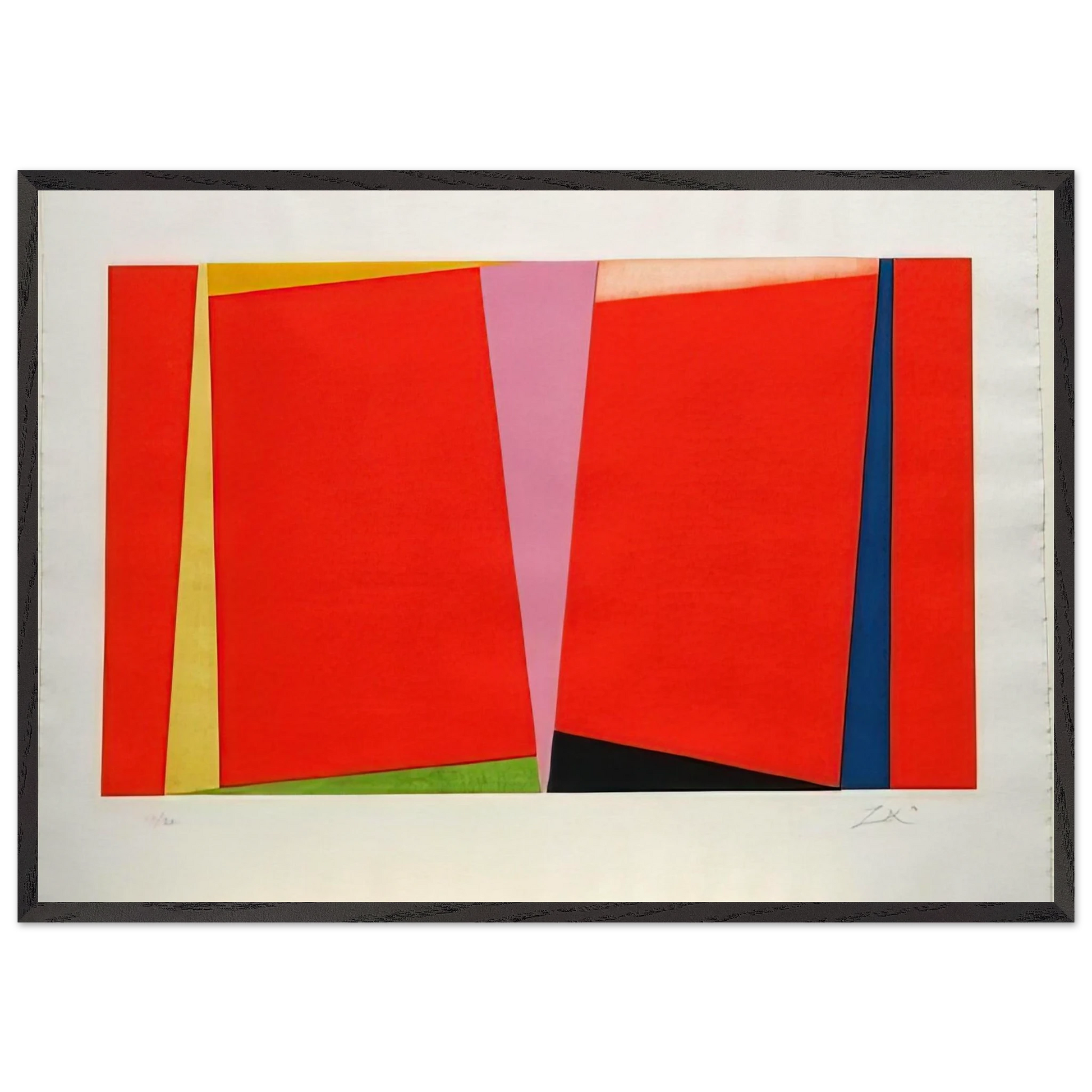 Untitled - 1970 N14 - Larry Zox 70x100 cm / 28x40 inches Framed Art Print – Black Wooden Frame
