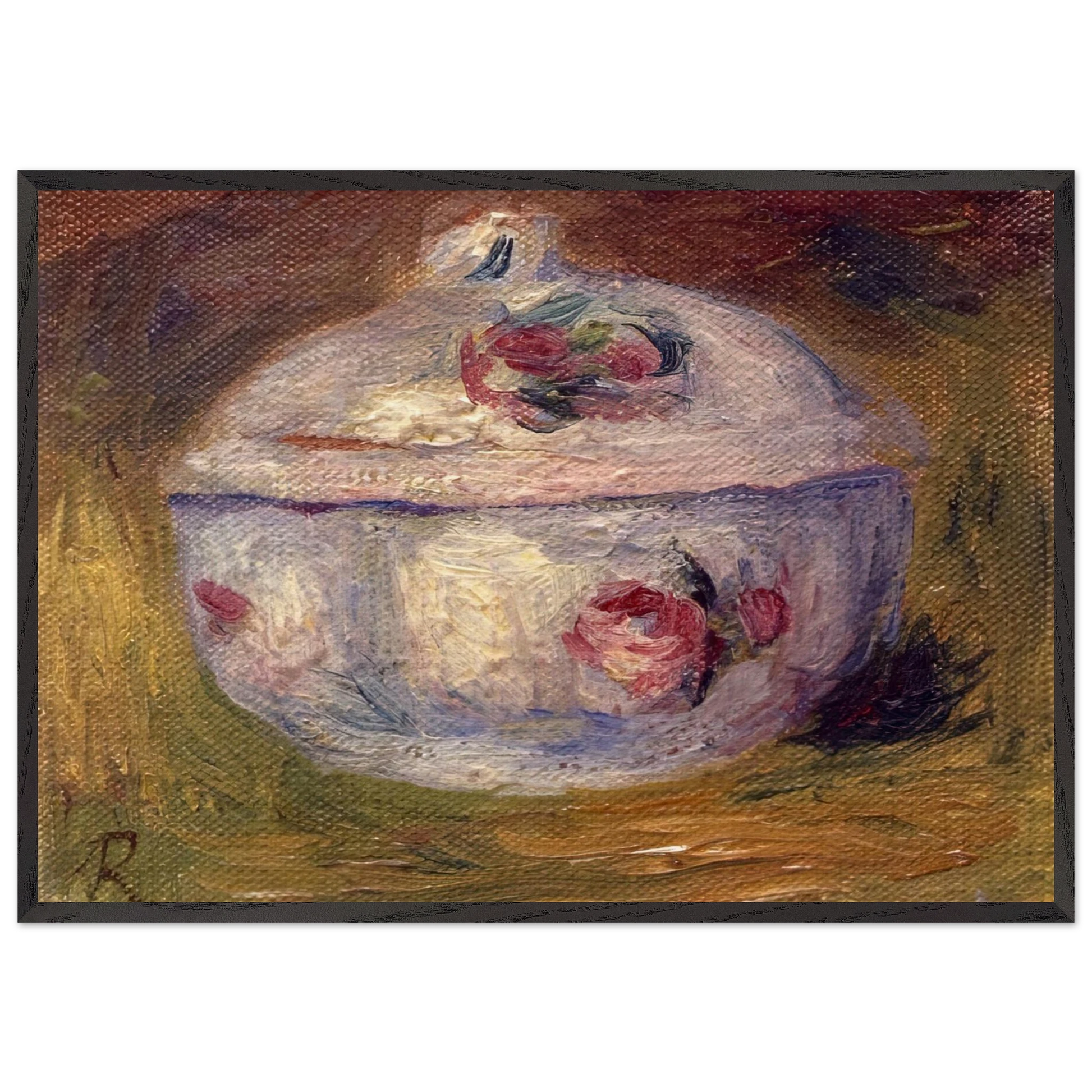 Sugar Bowl - Pierre-Auguste Renoir 70x100 cm / 28x40 inches Framed Art Print – Black Wooden Frame