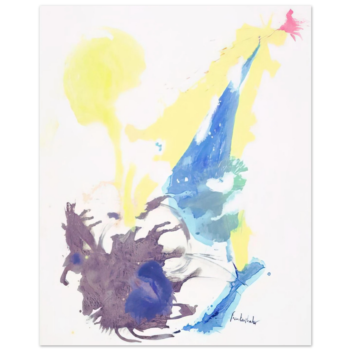 Helen Frankenthaler - Moving Day - 1961 Wall art - A2 (42 x 59.4  cm) - Premium Wooden Framed Poster With Fine Art Paper - Black frame