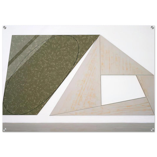 GREEN TILTED ELLIPSE GRAY FRAME 1989 - Robert Mangold Acrylic Print - 70x100 cm / 28x40″ inches