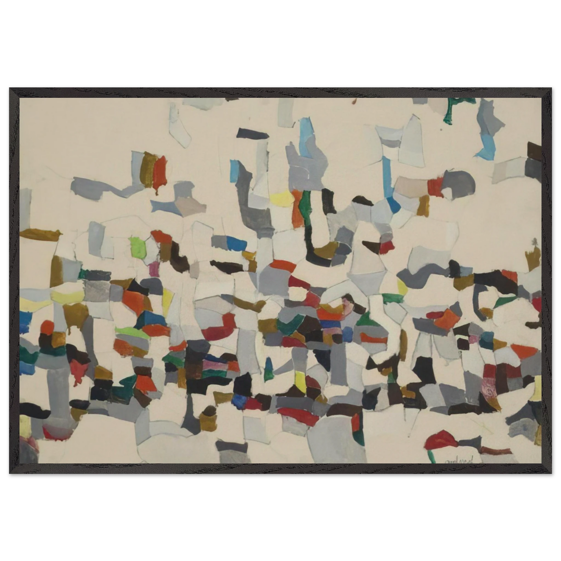 Untitled Composition - 1957 - Robert Goodnough Framed Art Print – Black Wooden Frame - Default Title - -Framed Art Print