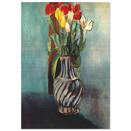 ME MYSELF STENDHAL VASE OF TULIPS 1914 - Henri Matisse Brushed Aluminum Print - 70x100 cm / 28x40 inches | Henri Matisse Aluminum Print | Henri Matisse Prints