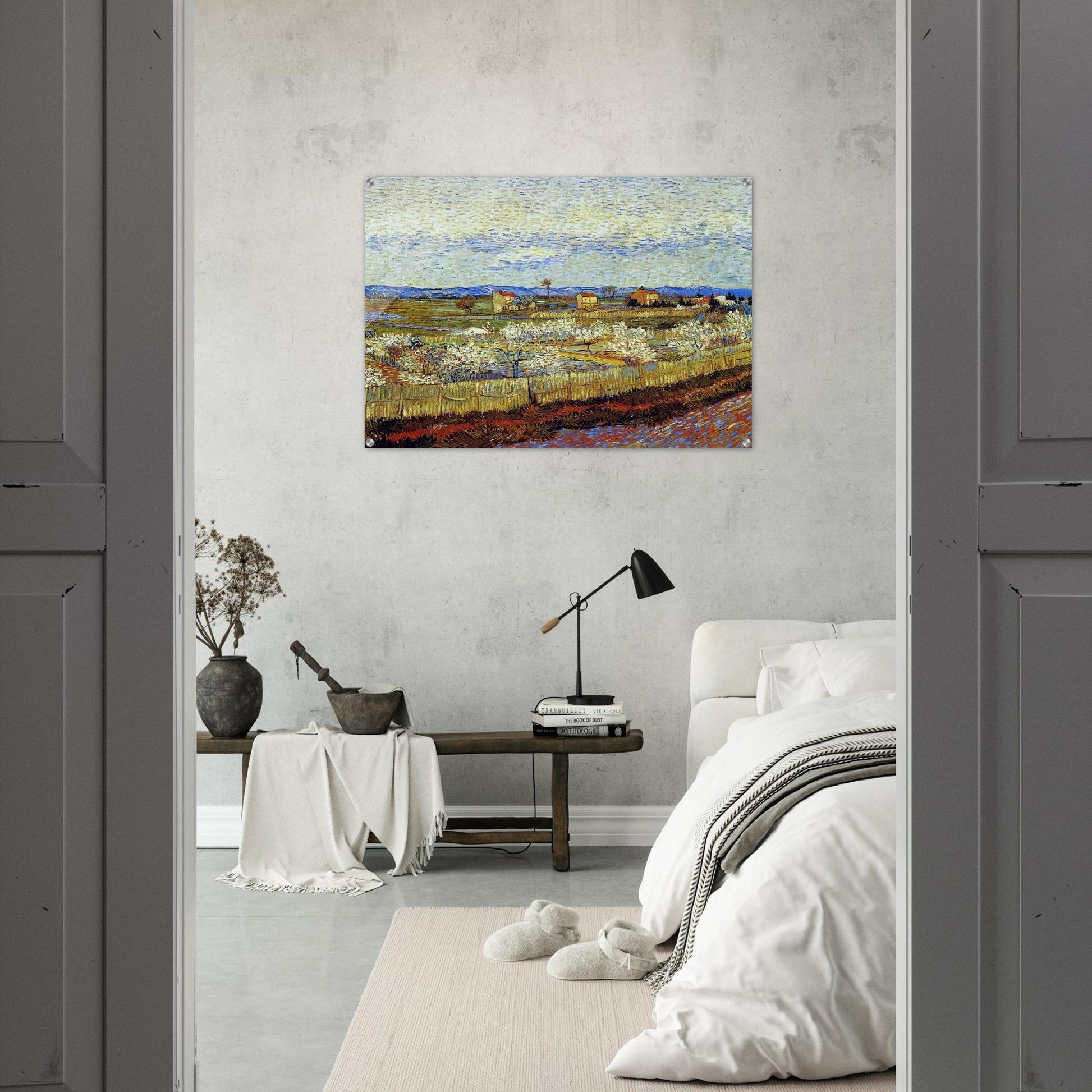 Peach Trees in Blossom - Vincent van Gogh Acrylic Print - 70x100 cm / 28x40″ inches