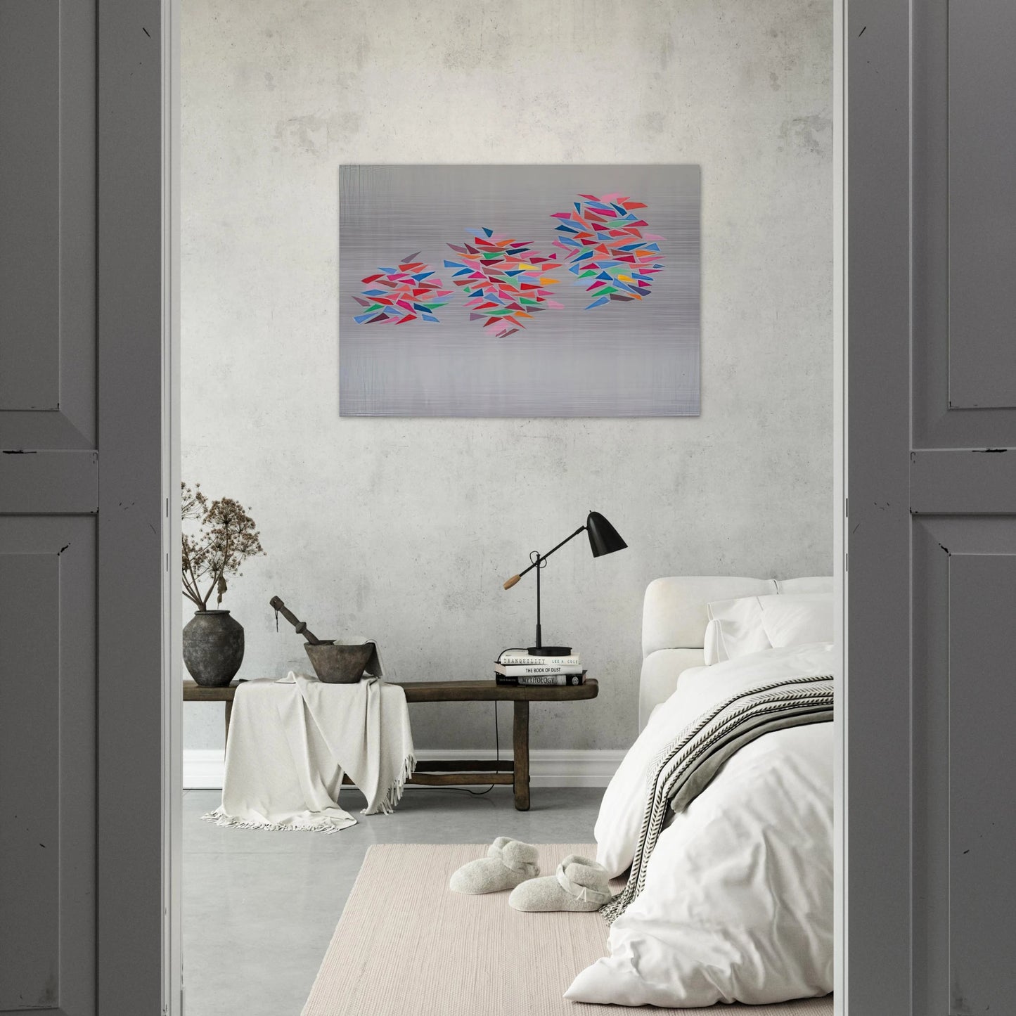 Colors on Gray - 1976 - Robert Goodnough Brushed Aluminum Print - 70x100 cm / 28x40 inches | Robert Goodnough Aluminum Print | Robert Goodnough Prints