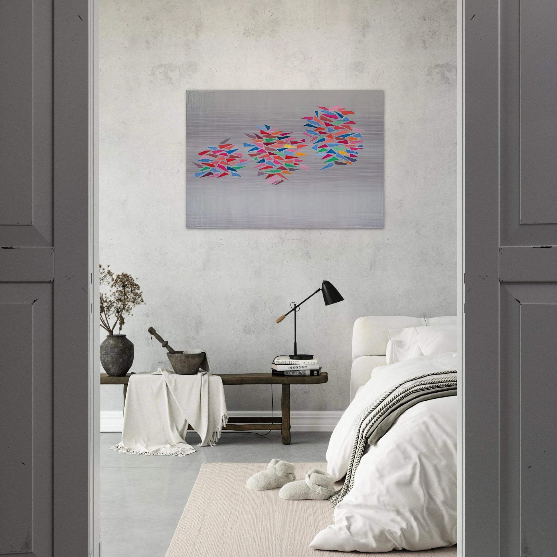 Colors on Gray - 1976 - Robert Goodnough Brushed Aluminum Print - 70x100 cm / 28x40 inches | Robert Goodnough Aluminum Print | Robert Goodnough Prints