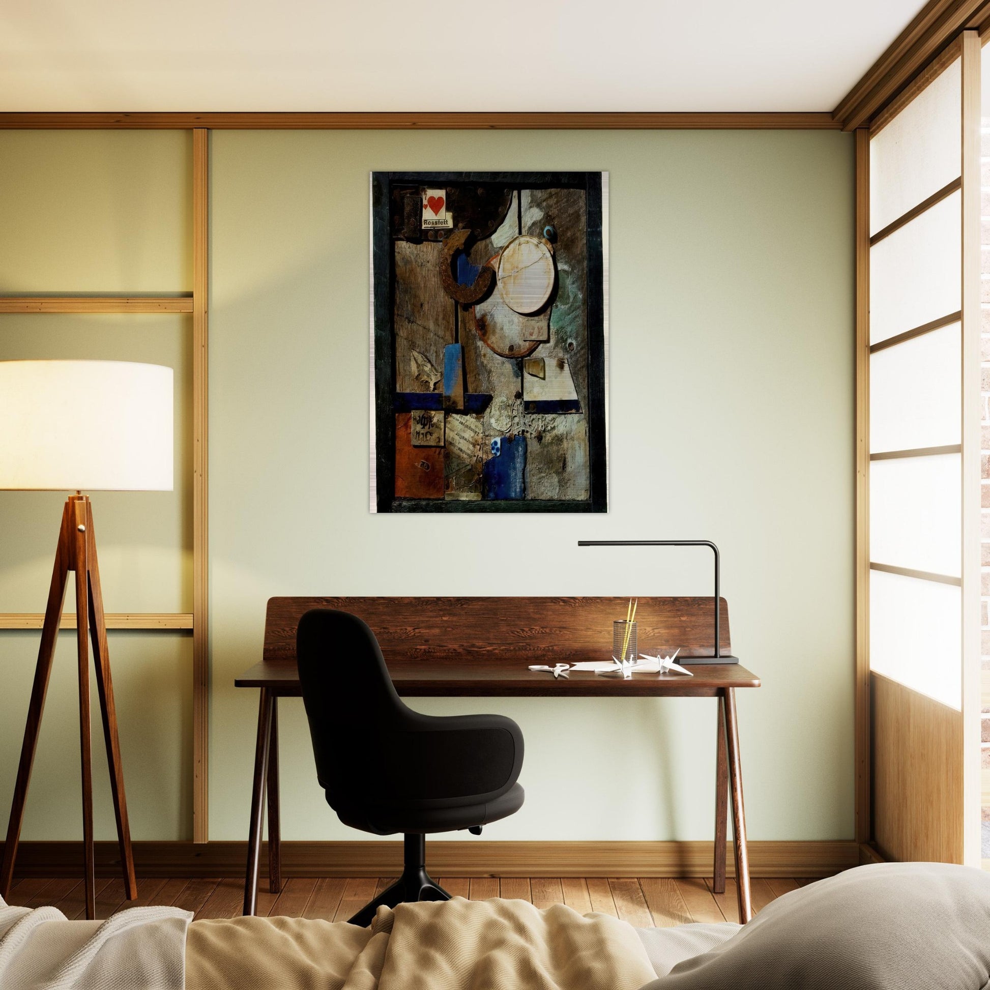 MERZBILD ROSSFETT 1919 - Kurt Schwitters Brushed Aluminum Print - 70x100 cm / 28x40 inches | Kurt Schwitters Aluminum Print | Kurt Schwitters Prints