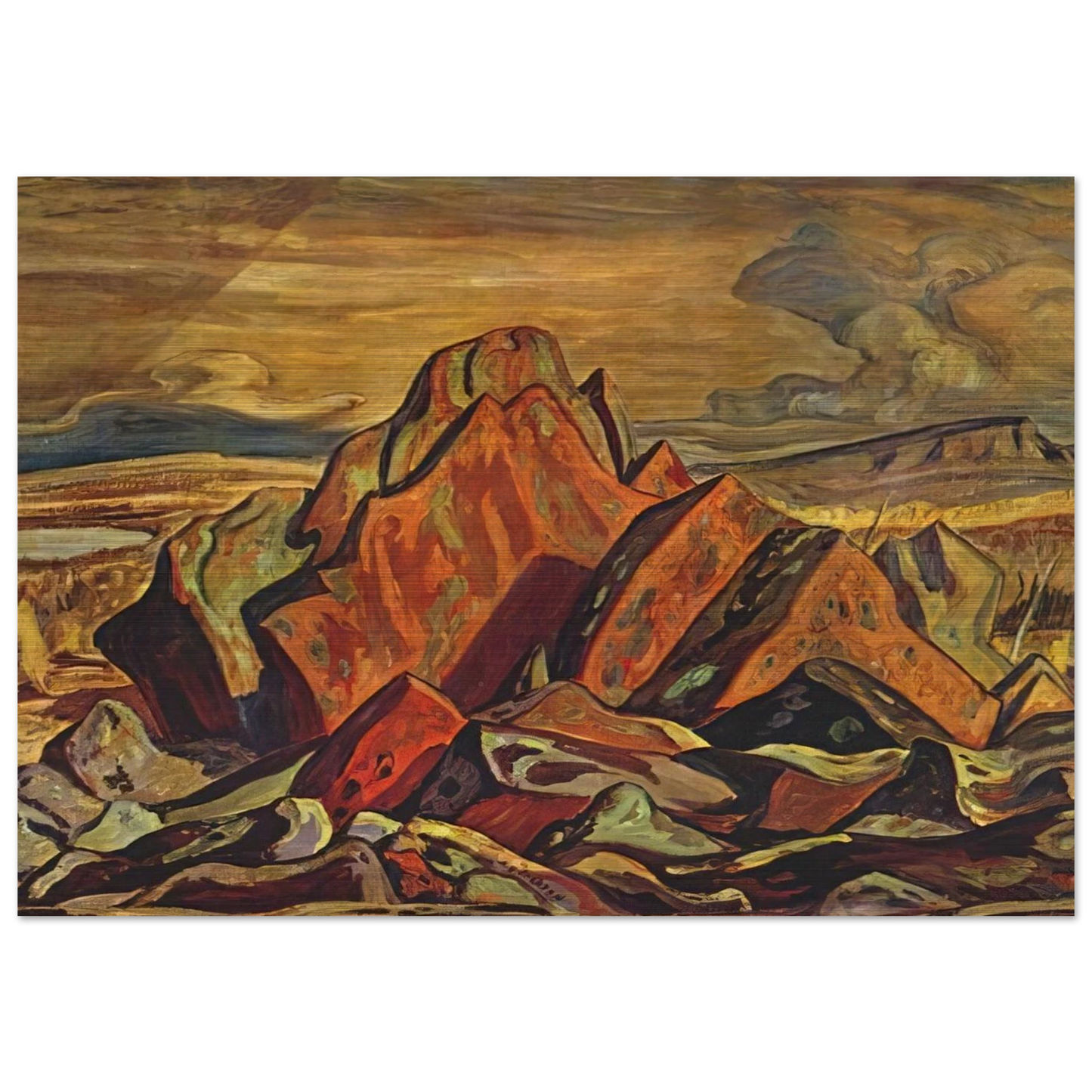Hills at Great Bear Lake - 1953 - A.Y. Jackson Brushed Aluminum Print - 70x100 cm / 28x40 inches | A.Y. Jackson Aluminum Print | A.Y. Jackson Prints