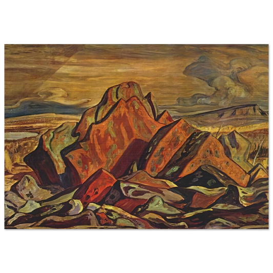 Hills at Great Bear Lake - 1953 - A.Y. Jackson Brushed Aluminum Print - 70x100 cm / 28x40 inches | A.Y. Jackson Aluminum Print | A.Y. Jackson Prints