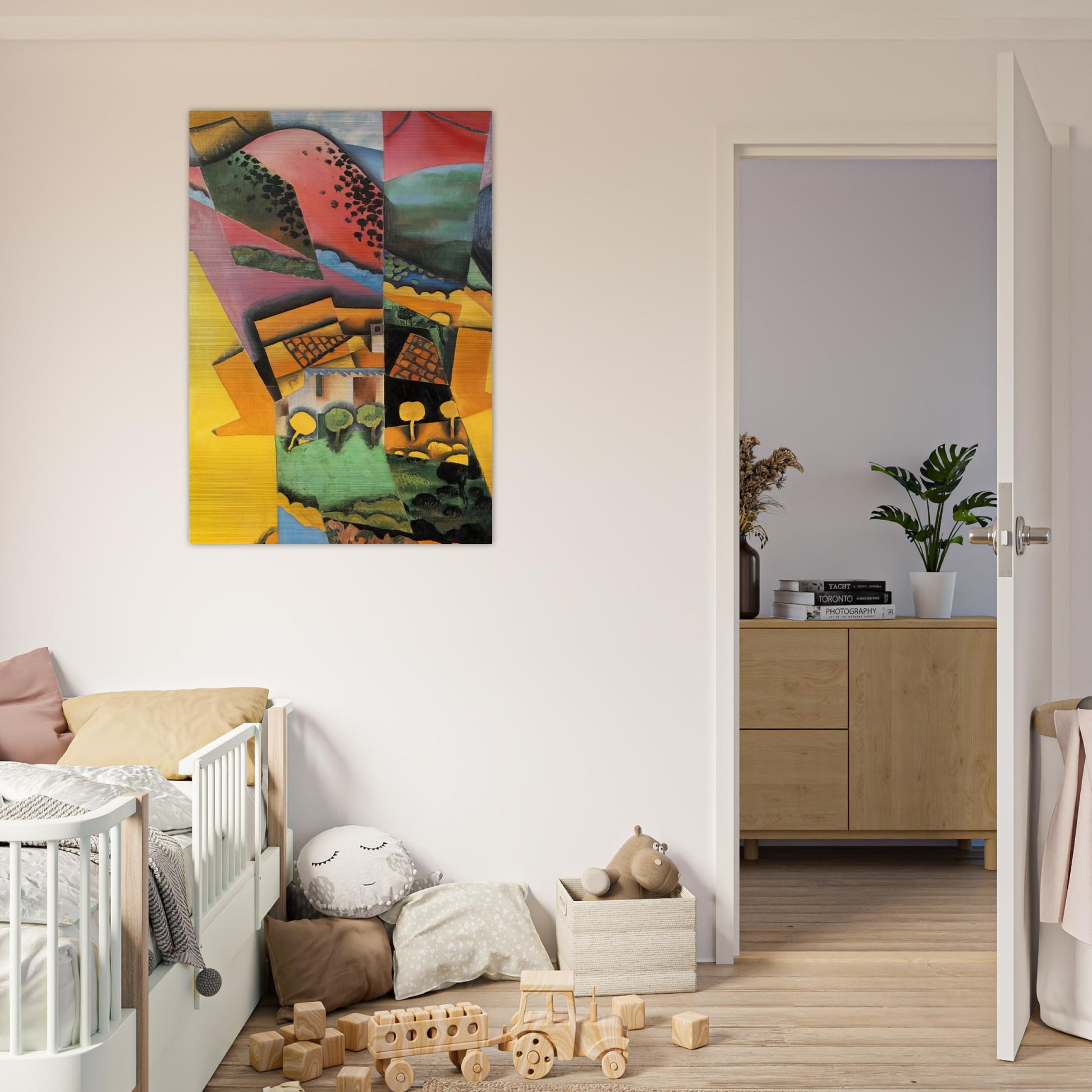 LANDSCAPE AT CERET 1913 - Juan Gris Brushed Aluminum Print - 70x100 cm / 28x40 inches | Juan Gris Aluminum Print | Juan Gris Prints