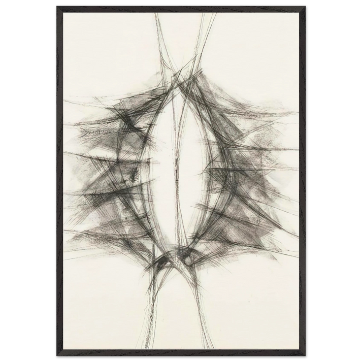 Untitled - Art Informel N1 - Manuel Rivera 70x100 cm / 28x40 inches Framed Art Print – Black Wooden Frame