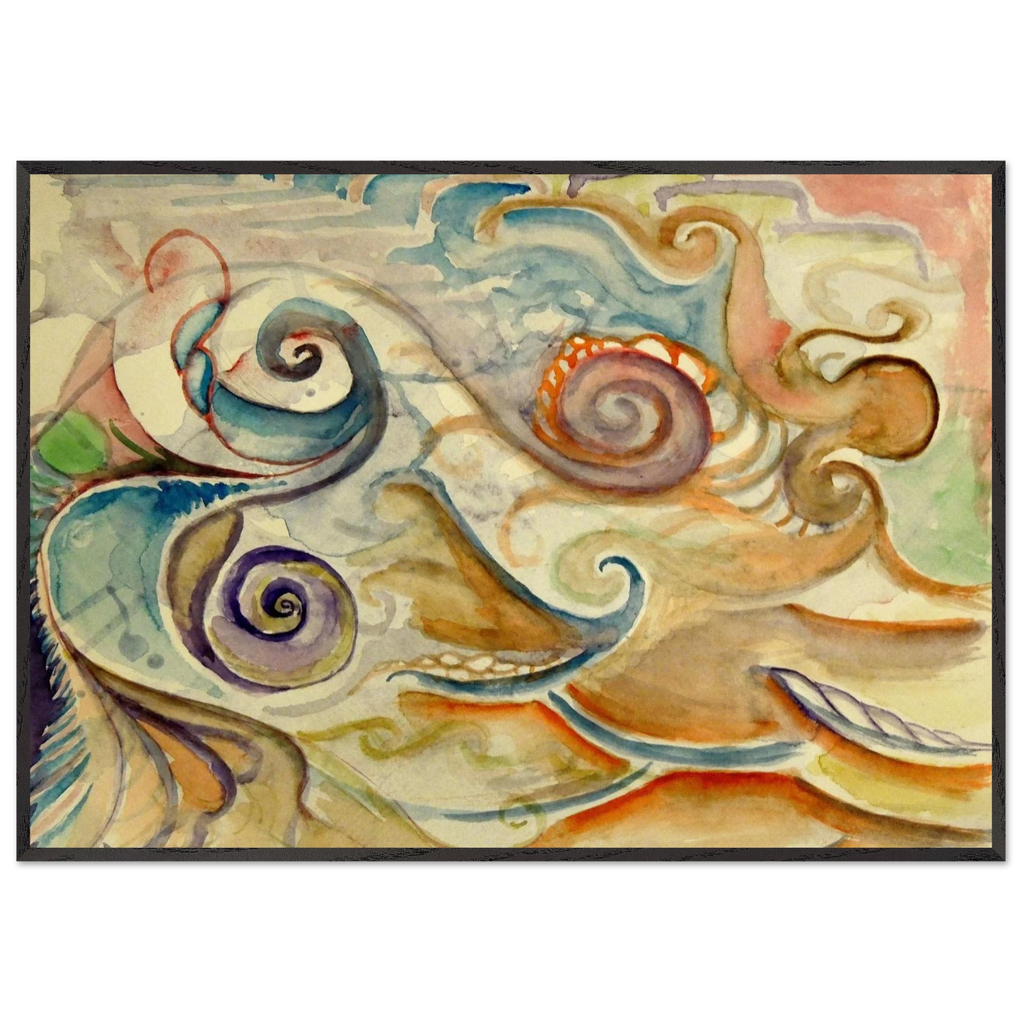 Walter Inglis Anderson - Walter Anderson Wall art - 40x40 cm / 16x16 Inches - Premium Wooden Framed Poster With Fine Art Paper - Black frame