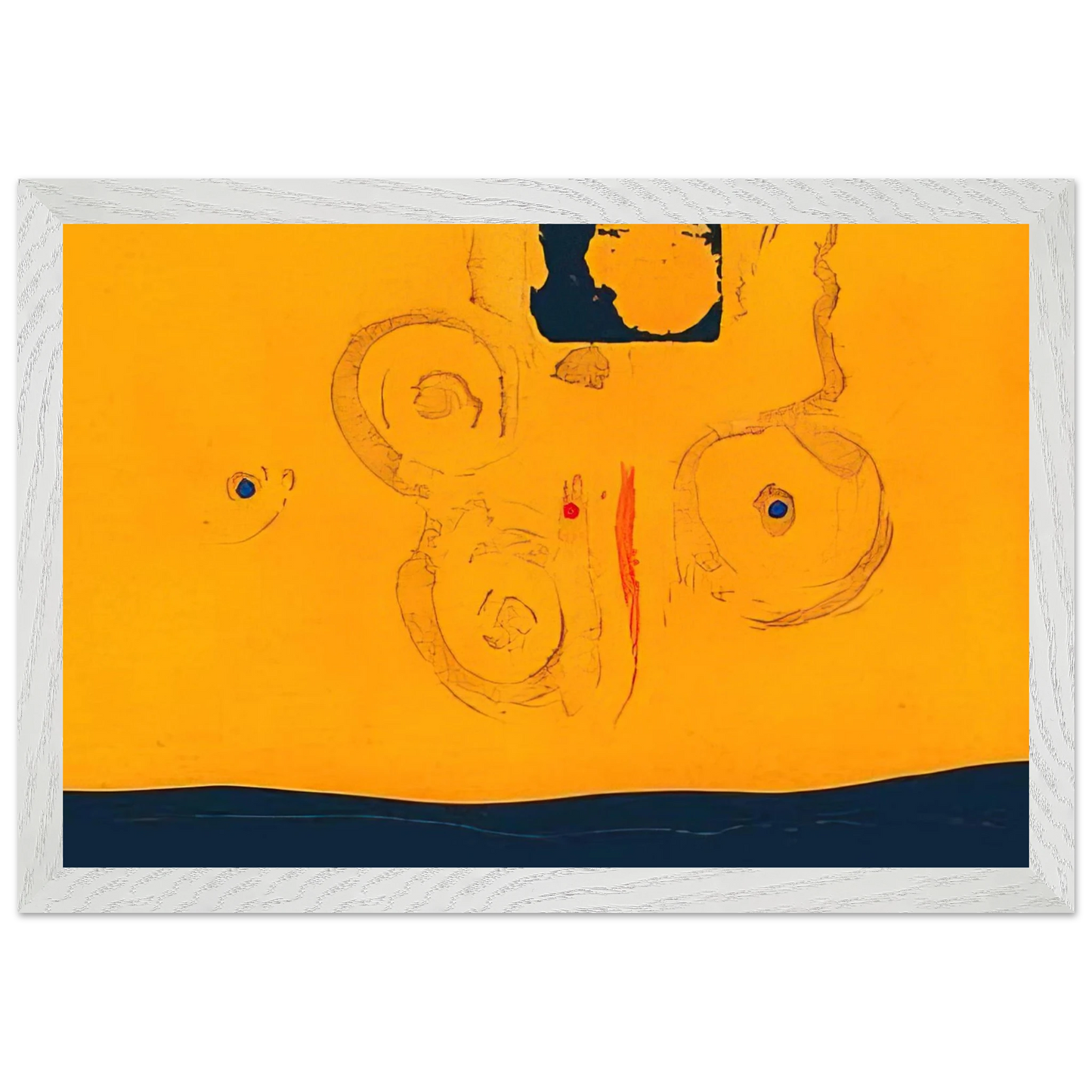 Helen Frankenthaler - Plaza Real - 1988 Wall art - 30x45 cm / 12x18 inches - Premium Wooden Framed Poster With Fine Art Paper - Black frame