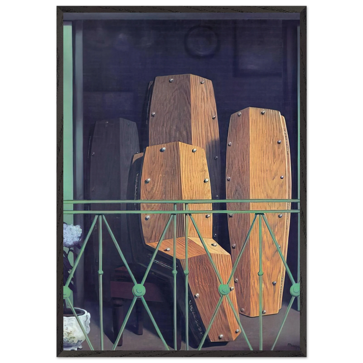 MANET S BALCONY 1950 - Rene Magritte 70x100 cm / 28x40 inches Framed Art Print – Black Wooden Frame