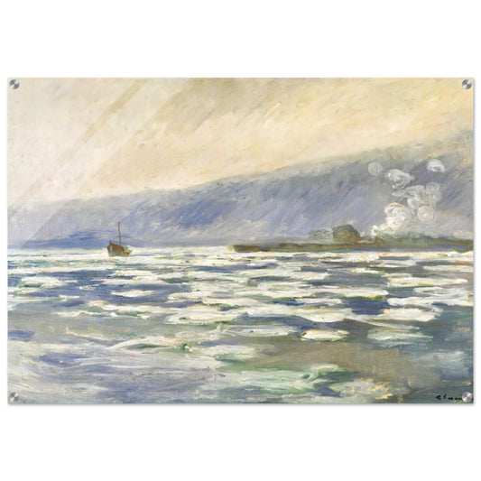 Ice, Lock Port Villez - claude monet Acrylic Print - 70x100 cm / 28x40″ inches