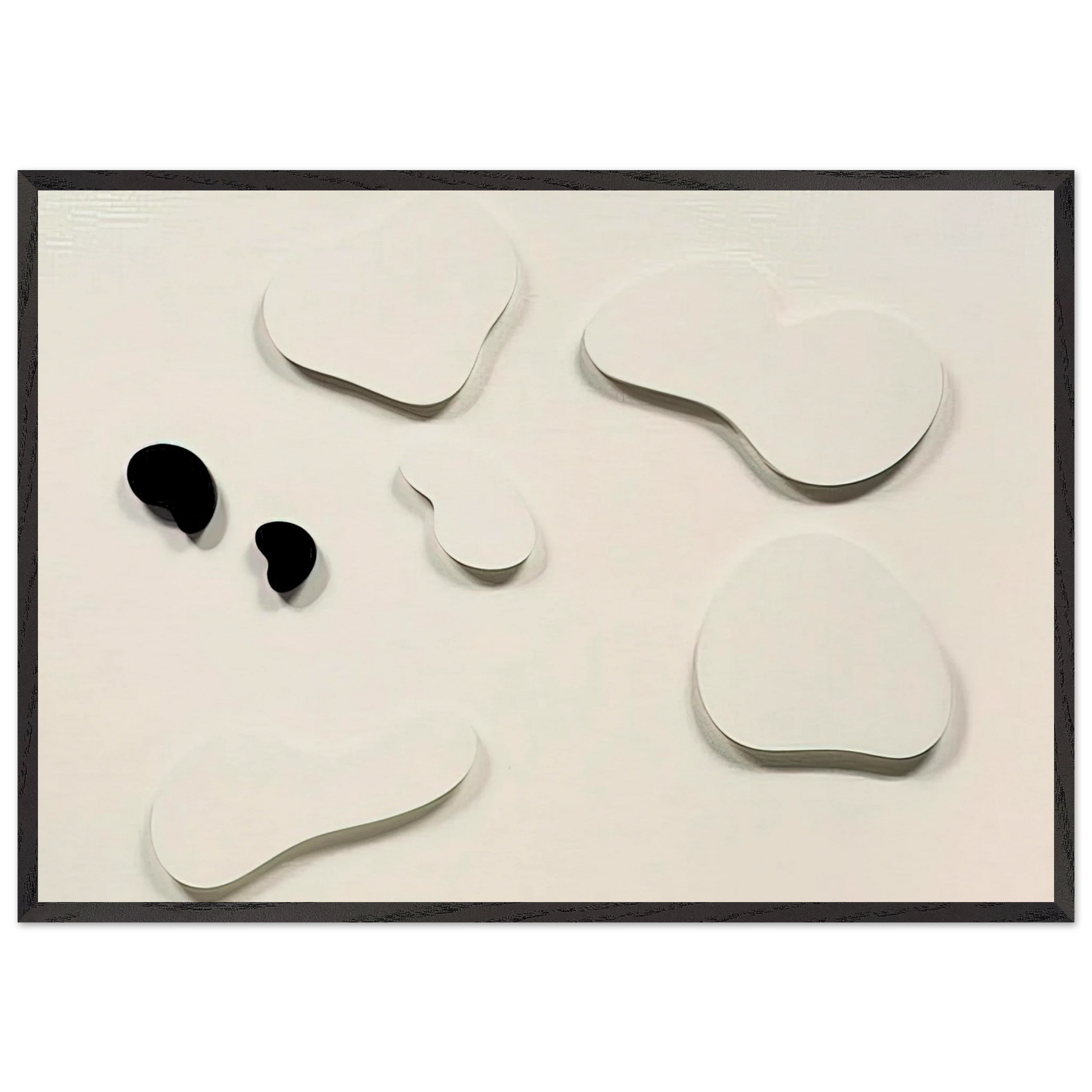 Constellation with 5 White Forms and 2 Black - Jean Arp Framed Art Print – Black Wooden Frame - Default Title - -Framed Art Print