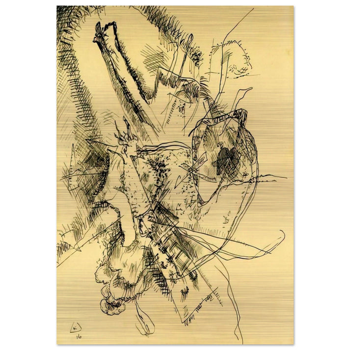 DRAWING FOR ETCHING II 1916 - Wassily Kandinsky Brushed Aluminum Print - 70x100 cm / 28x40 inches | Wassily Kandinsky Aluminum Print | Wassily Kandinsky Prints