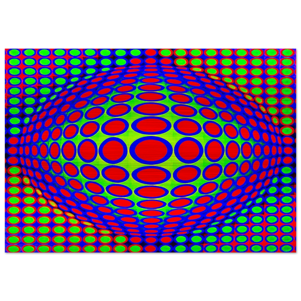 Vega 200 - 1968 - Victor Vasarely Brushed Aluminum Print - 70x100 cm / 28x40 inches | Victor Vasarely Aluminum Print | Victor Vasarely Prints