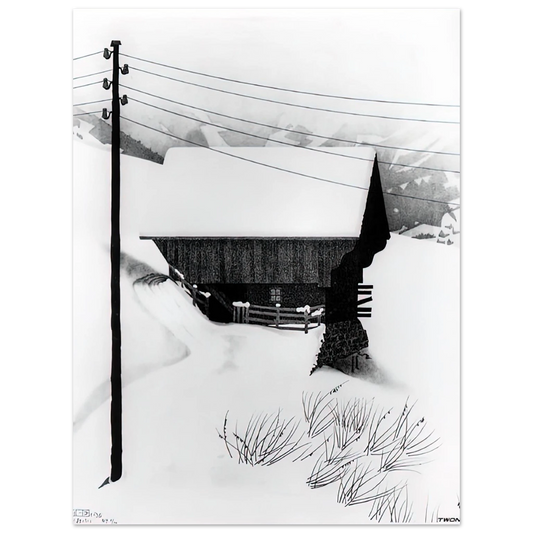 MC Escher - SNOW Wall Art - 21x29.7 cm / 8x12" - Fine Art Poster - -