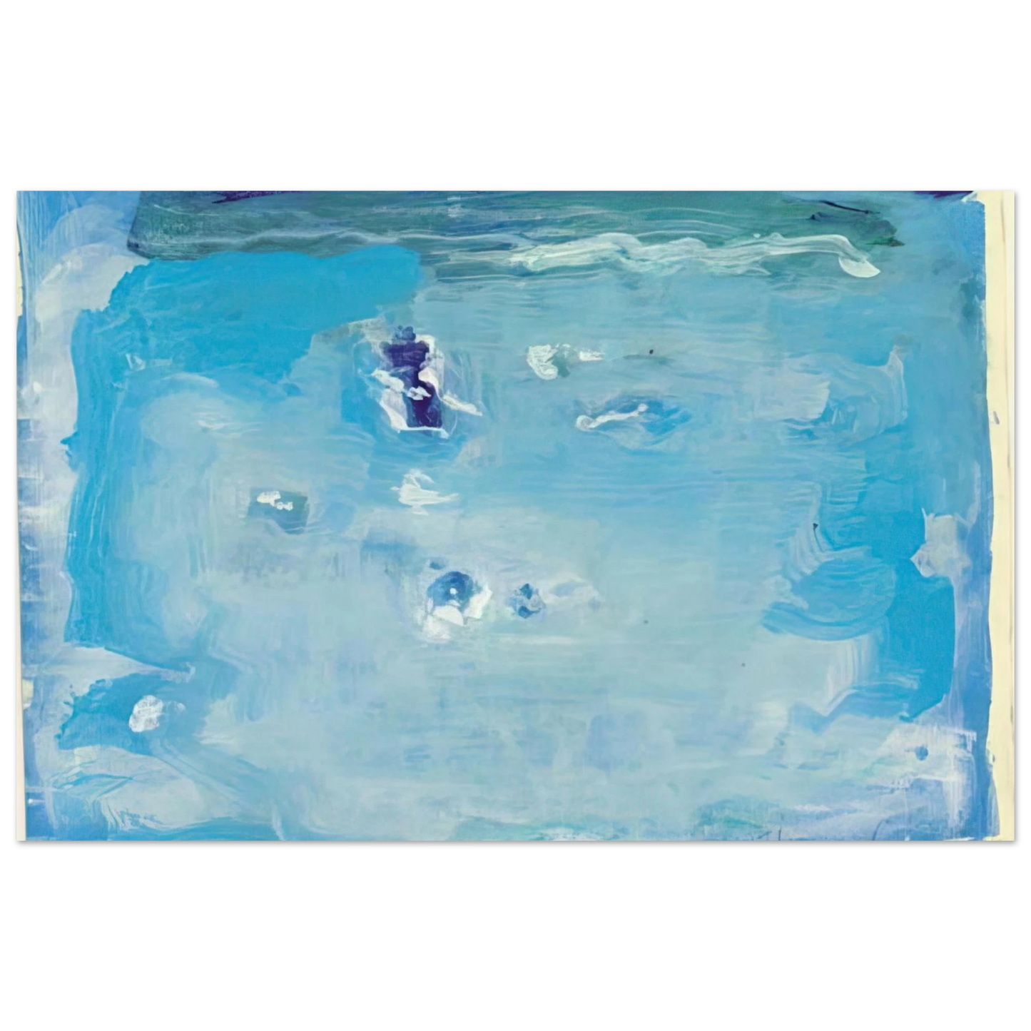 Helen Frankenthaler - Untitled - Color Field Painting, Lyrical Abstraction Wall art - 27x35 cm / 11x14 inches - Premium Wooden Framed Poster With Fine Art Paper - Wood frame