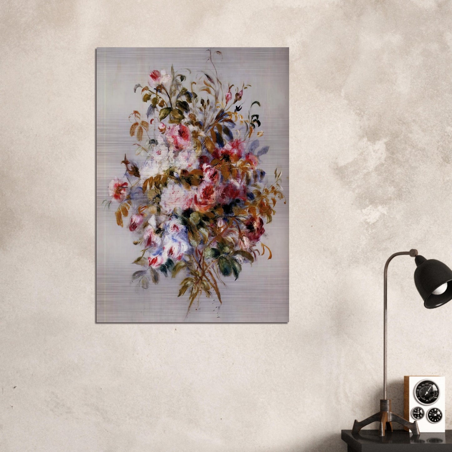 A Bouquet of Roses - Pierre-Auguste Renoir Brushed Aluminum Print - 70x100 cm / 28x40 inches | Pierre-Auguste Renoir Aluminum Print | Pierre-Auguste Renoir Prints