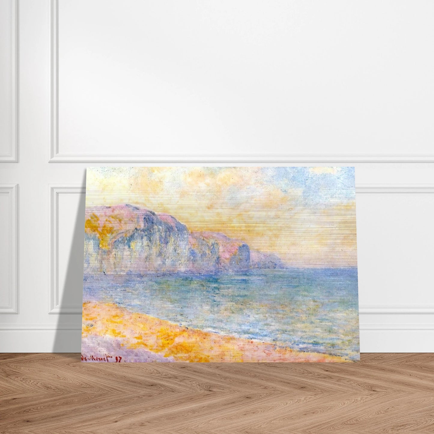 Cliffs at Pourville, Morning - claude monet Brushed Aluminum Print - 70x100 cm / 28x40 inches | claude monet Aluminum Print | claude monet Prints