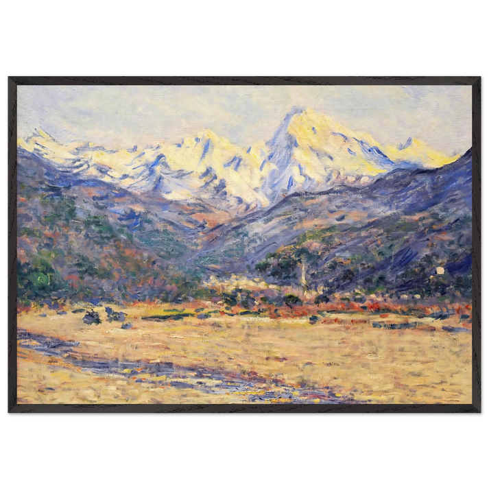 The Valley of the Nervia - claude monet 70x100 cm / 28x40 inches Framed Art Print – Black Wooden Frame