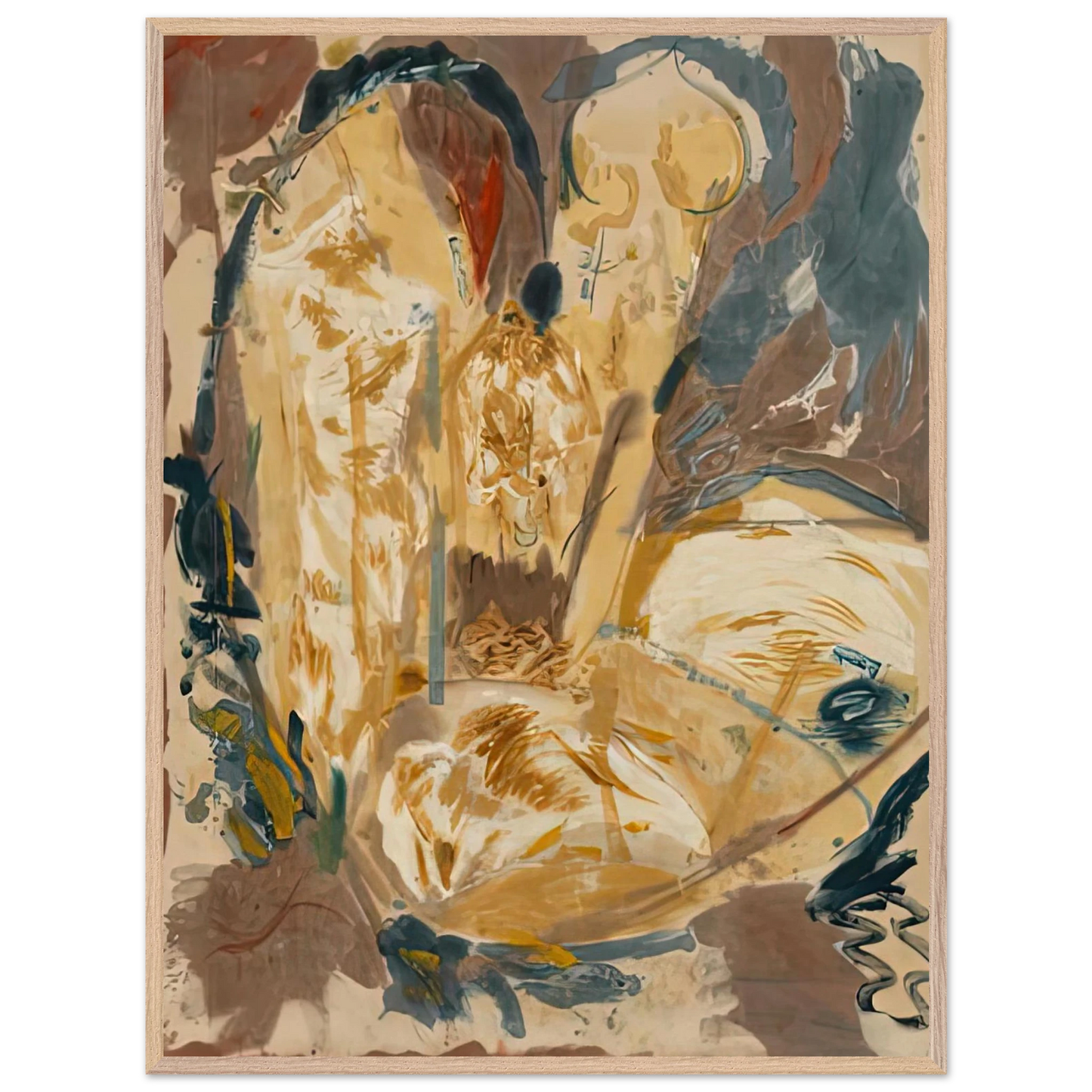 Helen Frankenthaler - Giralda, 1956- Wall Art - 30x40 cm / 12x16 inches - Premium Wooden Framed Poster With Fine Art Paper - Black frame