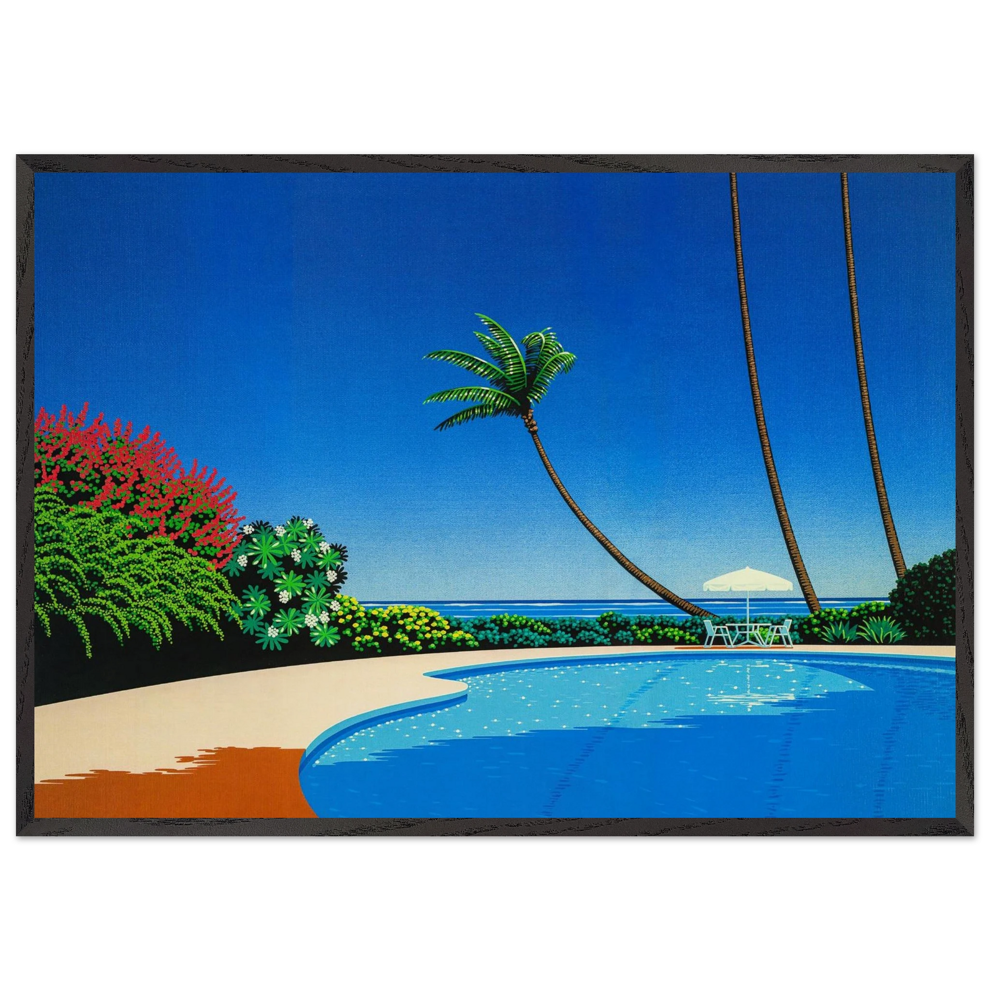 Shade of Palm Grove II - Hiroshi Nagai Framed Art Print – Black Wooden Frame - Default Title - -Framed Art Print