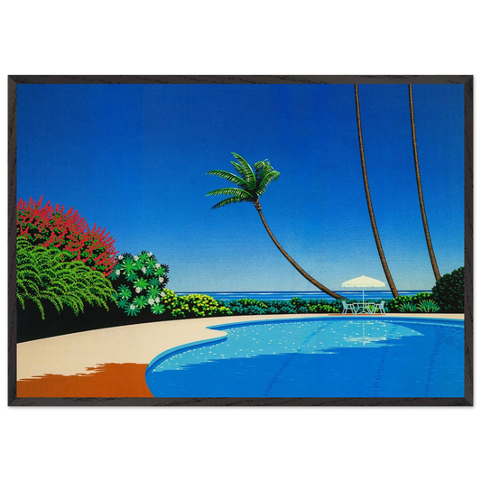 Shade of Palm Grove II - Hiroshi Nagai Framed Art Print – Black Wooden Frame - Default Title - -Framed Art Print
