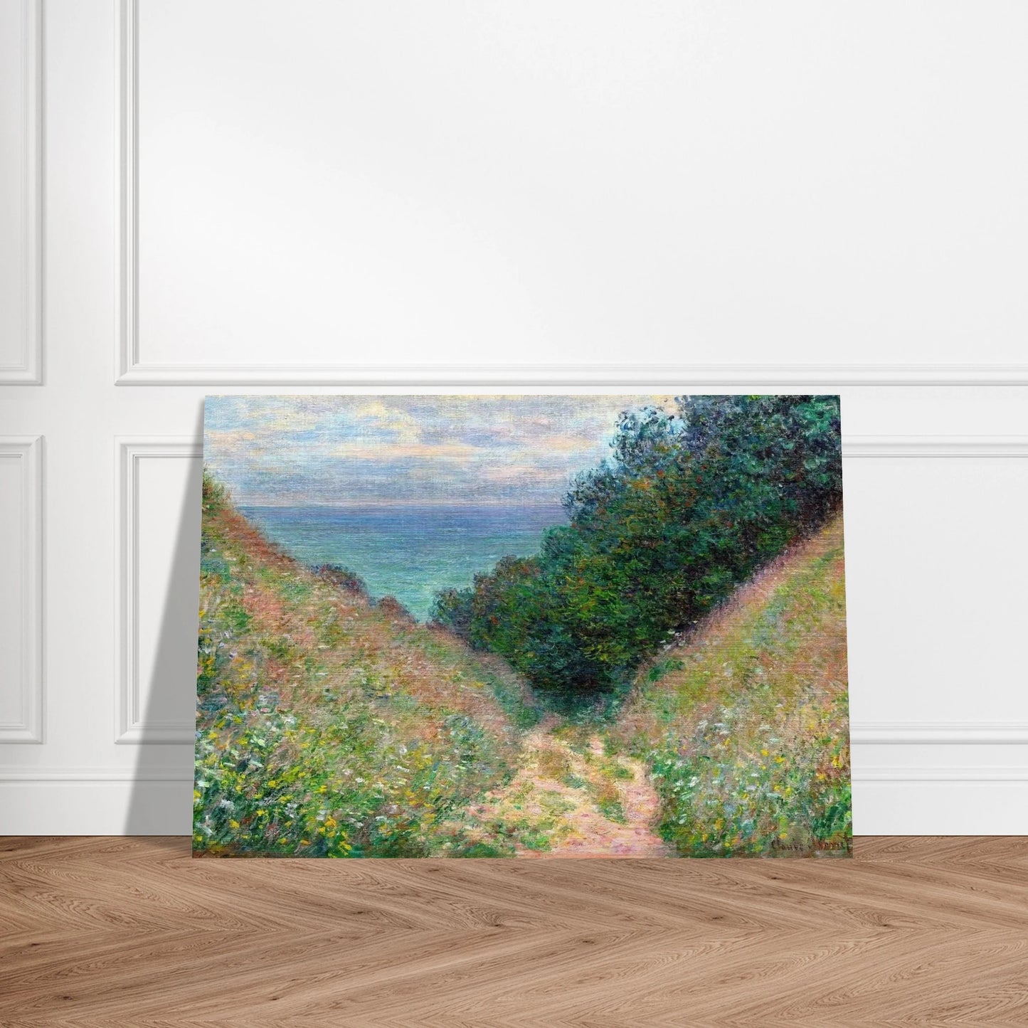 Path at La Cavee, Pourville - claude monet Brushed Aluminum Print - 70x100 cm / 28x40 inches | claude monet Aluminum Print | claude monet Prints