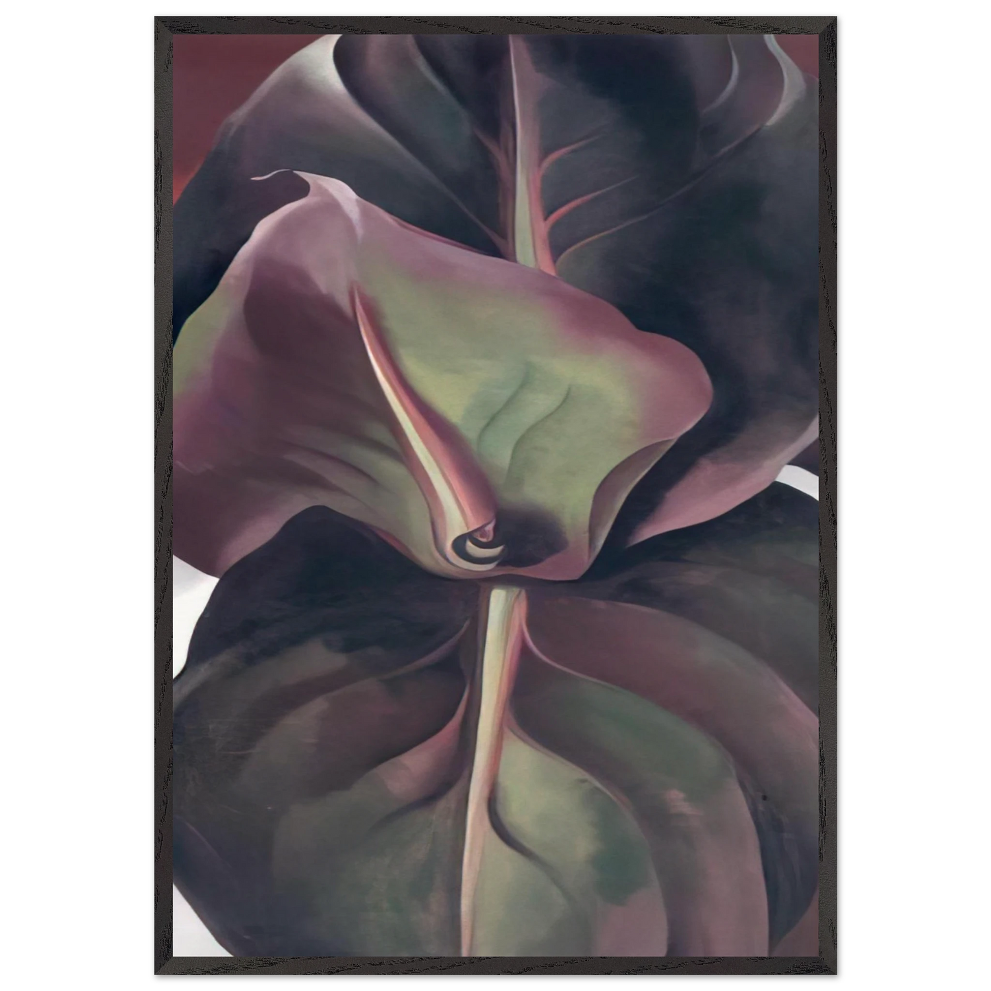 Canna Leaves - Georgia OKeeffe 70x100 cm / 28x40 inches Framed Art Print – Black Wooden Frame