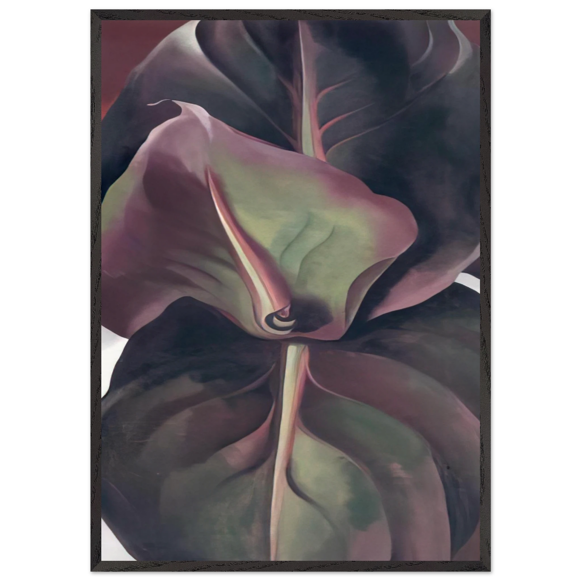 Canna Leaves - Georgia OKeeffe 70x100 cm / 28x40 inches Framed Art Print – Black Wooden Frame