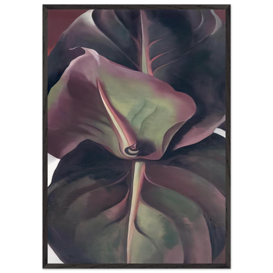 Canna Leaves - Georgia OKeeffe 70x100 cm / 28x40 inches Framed Art Print – Black Wooden Frame