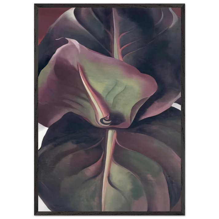 Canna Leaves - Georgia OKeeffe 70x100 cm / 28x40 inches Framed Art Print – Black Wooden Frame
