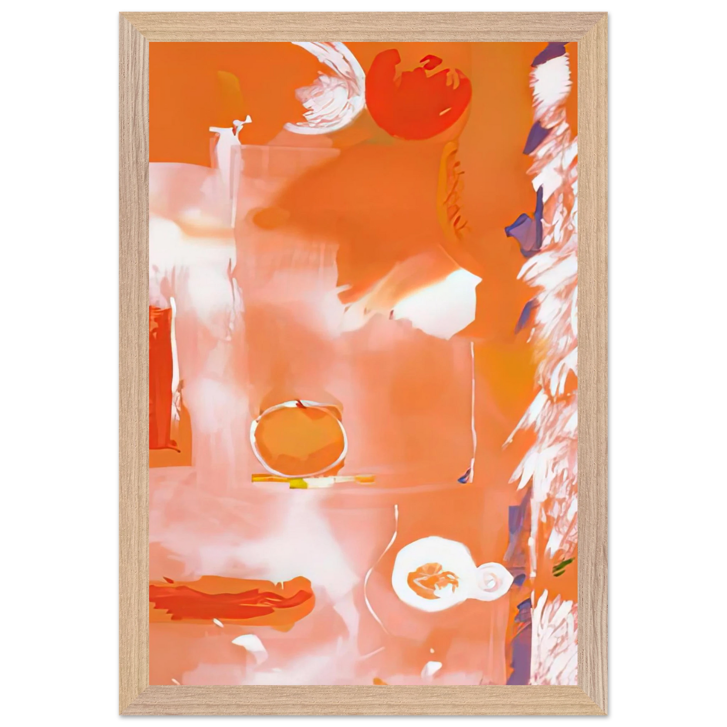 Helen Frankenthaler - Seeing the Moon on a Hot Summer Day, 1987- Wall Art - 21x29.7 cm / 8x12" - Premium Wooden Framed Poster With Fine Art Paper - Wood frame