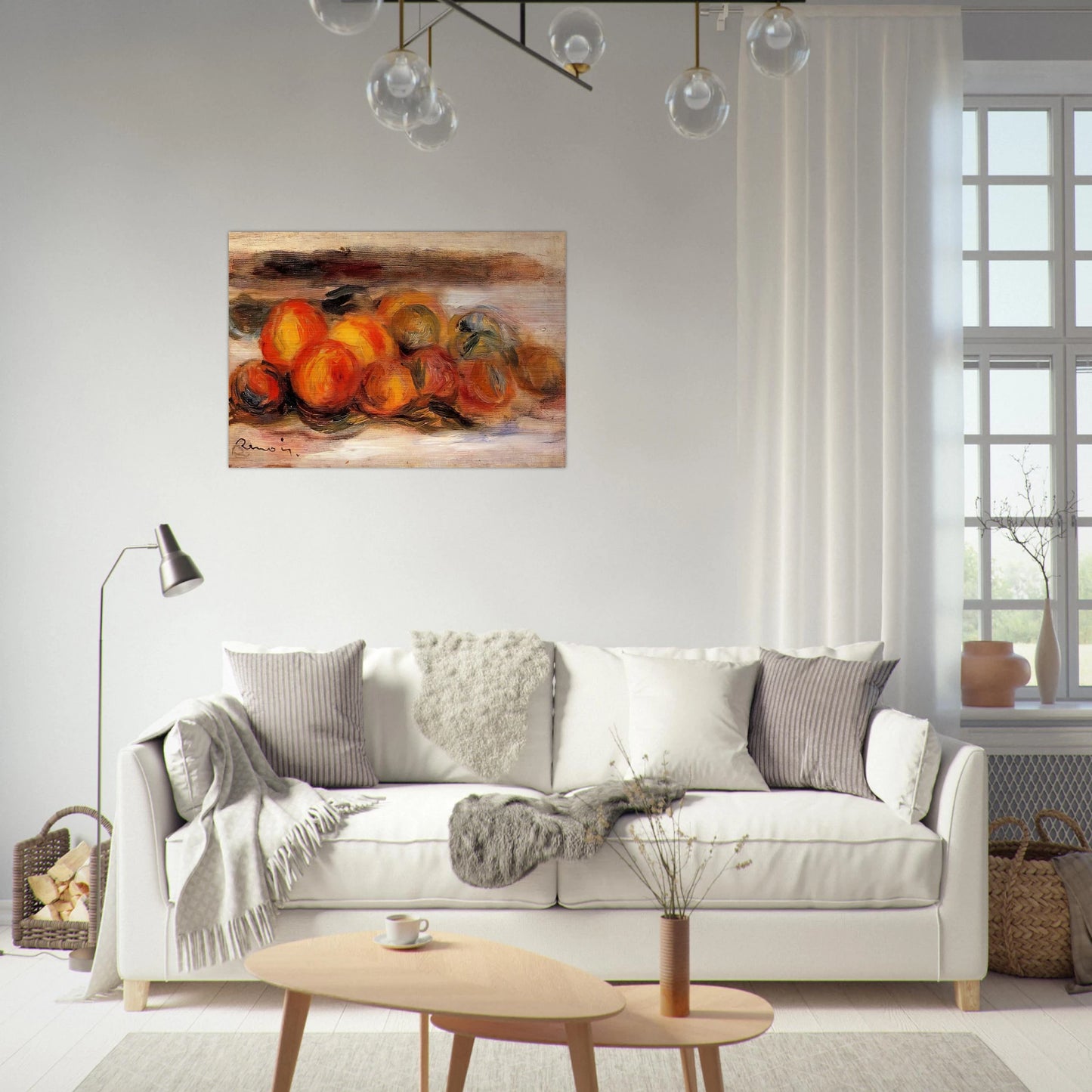 Still Life with Peaches - Pierre-Auguste Renoir Brushed Aluminum Print - 70x100 cm / 28x40 inches | Pierre-Auguste Renoir Aluminum Print | Pierre-Auguste Renoir Prints