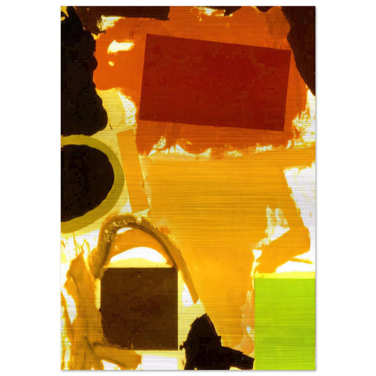 Abstract Painting with Boxes 2 - 1963 - Ronnie Landfield Brushed Aluminum Print - 70x100 cm / 28x40 inches | Ronnie Landfield Aluminum Print | Ronnie Landfield Prints