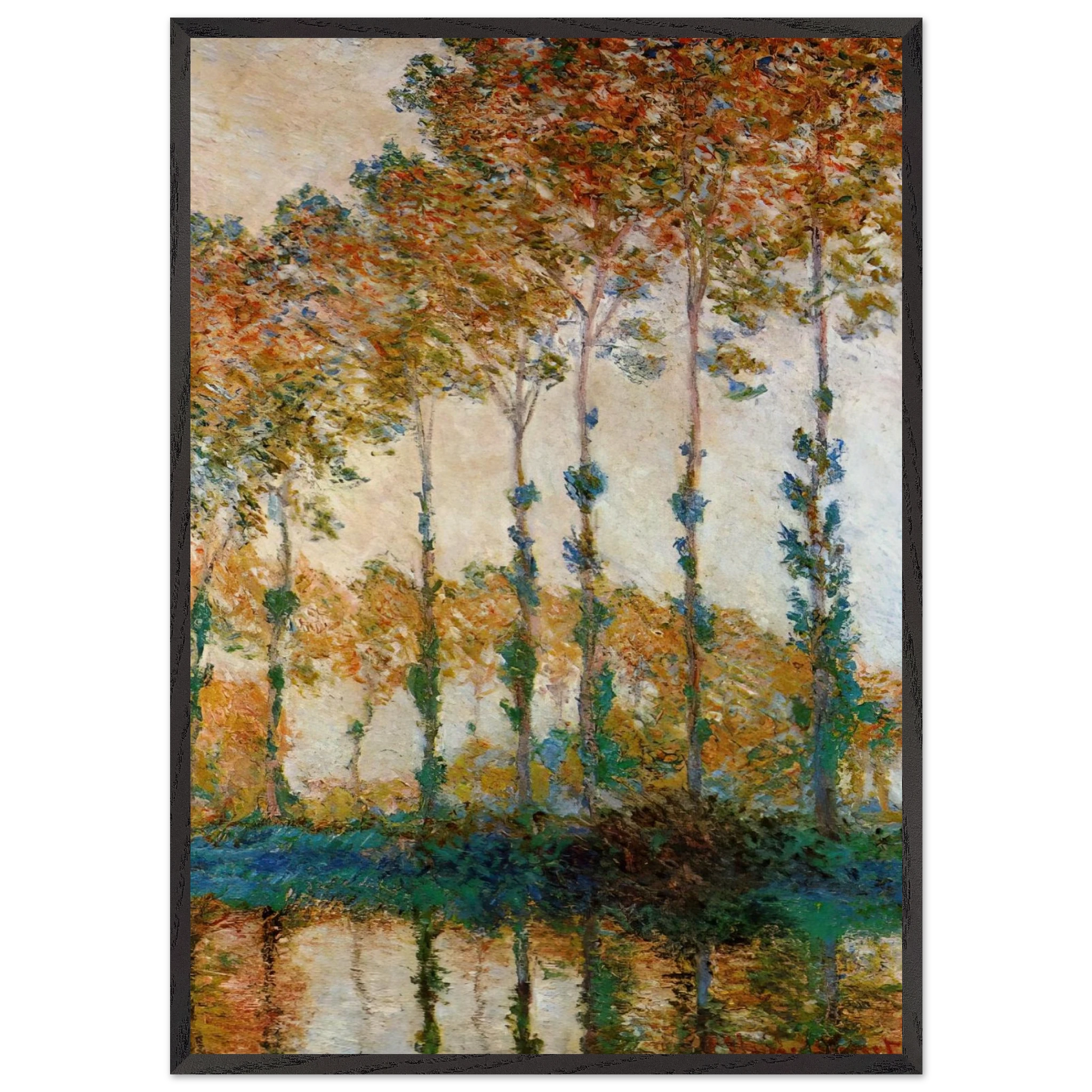 Poplars on the Banks of the Epte Autumn - claude monet Framed Art Print – Black Wooden Frame - Default Title - -Framed Art Print