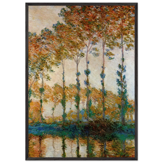 Poplars on the Banks of the Epte Autumn - claude monet Framed Art Print – Black Wooden Frame - Default Title - -Framed Art Print