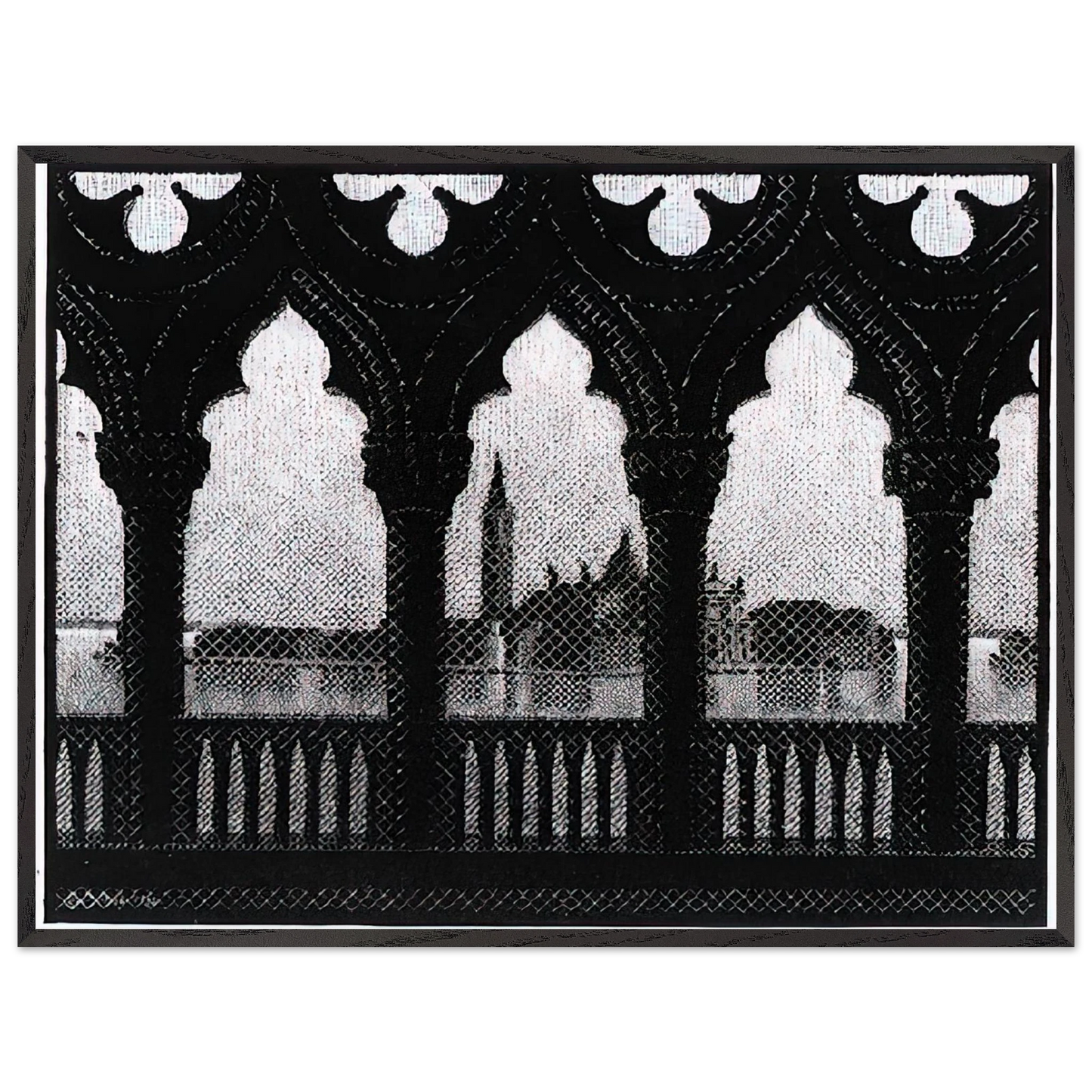 MC Escher - VENICE OCTOBER 1936 1936 Wall Art - 30x40 cm / 12x16 inches - Premium Wooden Framed Poster With Fine Art Paper - Black frame