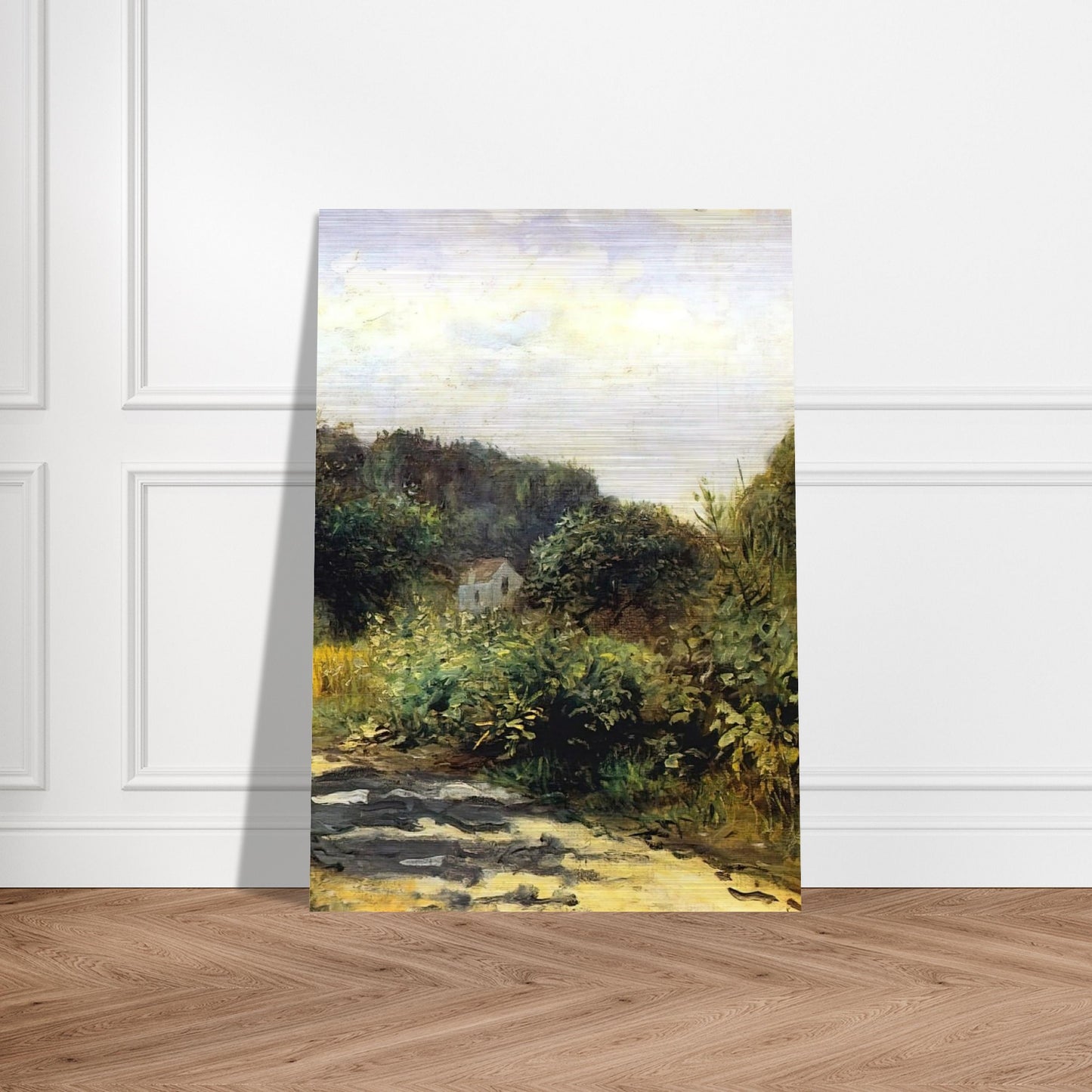 A Road in Louveciennes - Pierre-Auguste Renoir Brushed Aluminum Print - 70x100 cm / 28x40 inches | Pierre-Auguste Renoir Aluminum Print | Pierre-Auguste Renoir Prints
