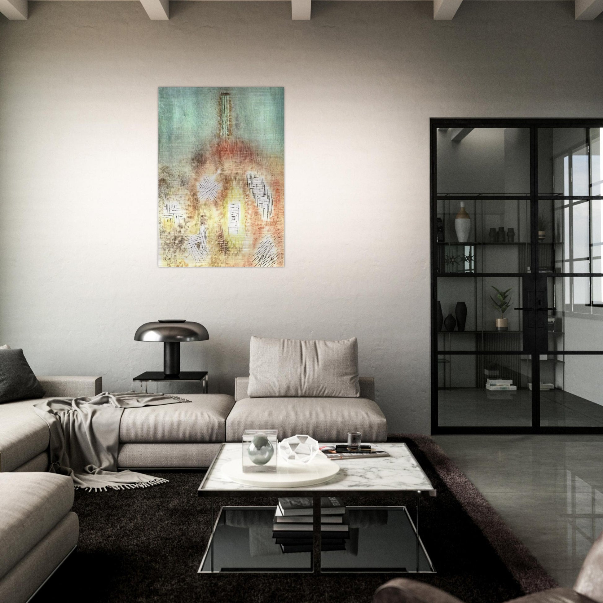 THE COLUMN 1926 - Paul Klee Brushed Aluminum Print - 70x100 cm / 28x40 inches | Paul Klee Aluminum Print | Paul Klee Prints