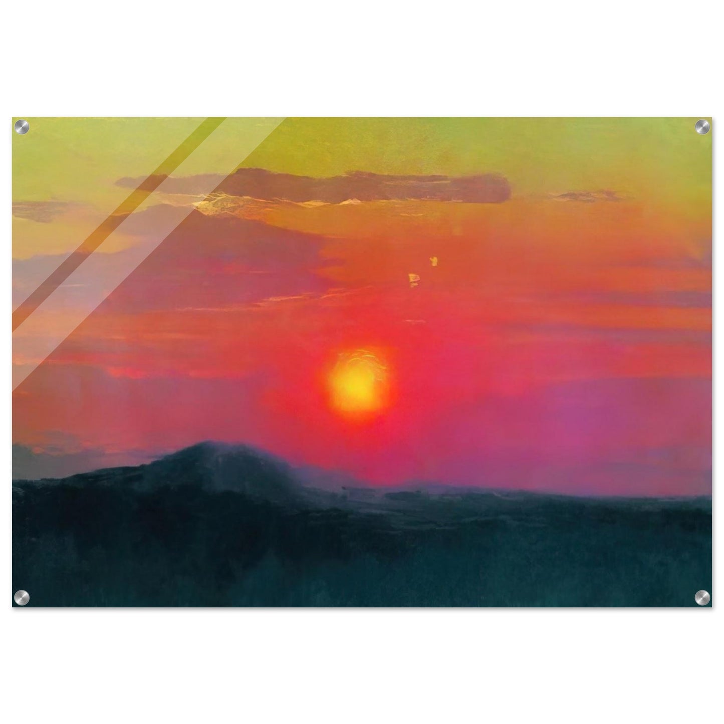 Red sunset - Arkhyp Kuindzhi Acrylic Print - 70x100 cm / 28x40″ inches | Arkhyp Kuindzhi Wall Art | Arkhyp Kuindzhi Prints