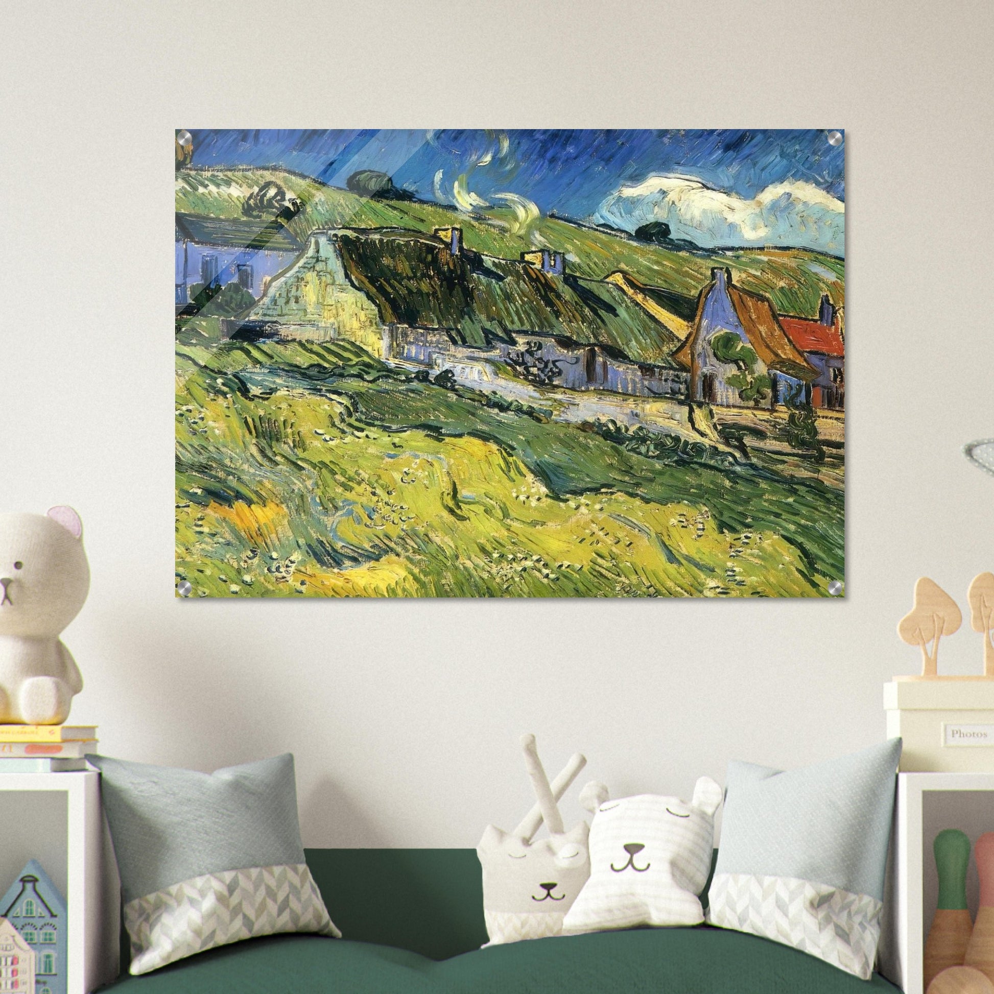 A Group of Cottages - Vincent van Gogh Acrylic Print - 70x100 cm / 28x40″ inches