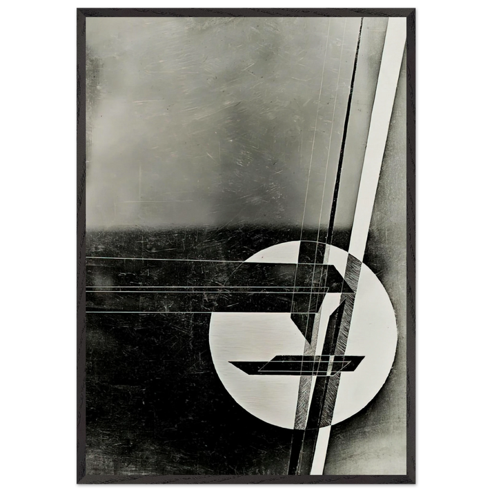 Composition N9 - Laszlo Moholy-Nagy 70x100 cm / 28x40 inches Framed Art Print – Black Wooden Frame