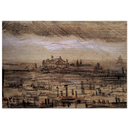 A View of Paris with the Op - Vincent van Gogh Brushed Aluminum Print - 70x100 cm / 28x40 inches | Vincent van Gogh Aluminum Print | Vincent van Gogh Prints