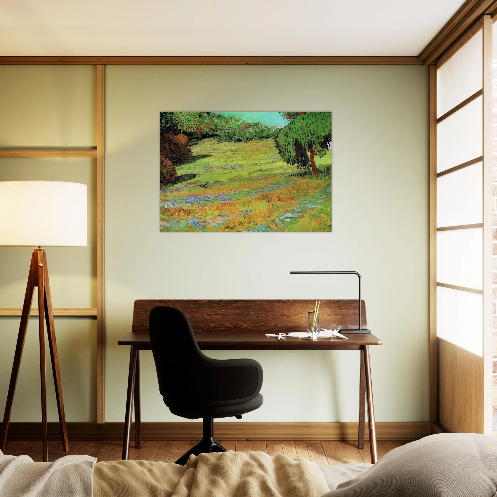 Sunny Lawn in a Public Park - Vincent van Gogh Brushed Aluminum Print - 70x100 cm / 28x40 inches | Vincent van Gogh Aluminum Print | Vincent van Gogh Prints