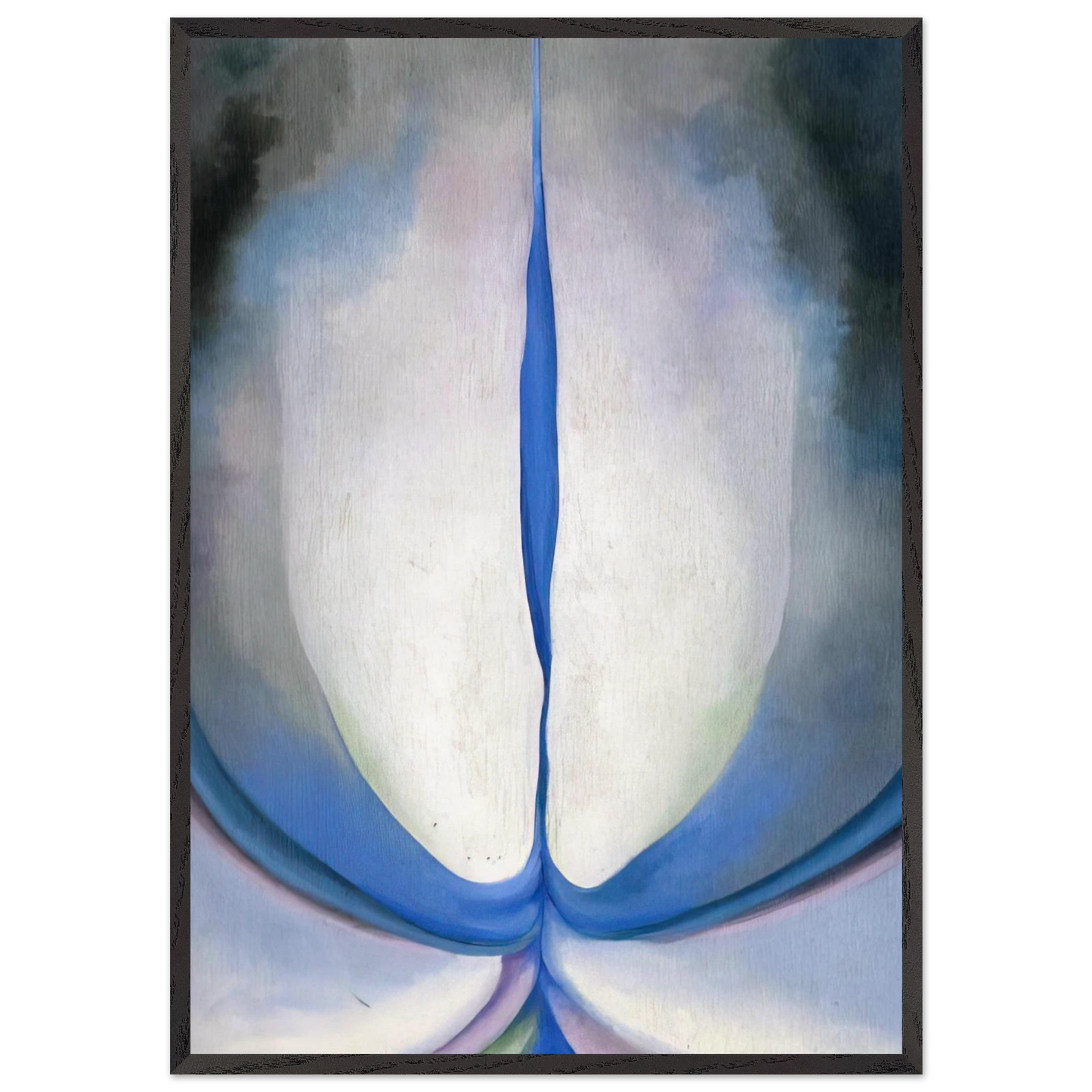 Blue Line N1 - Georgia OKeeffe 70x100 cm / 28x40 inches Framed Art Print – Black Wooden Frame