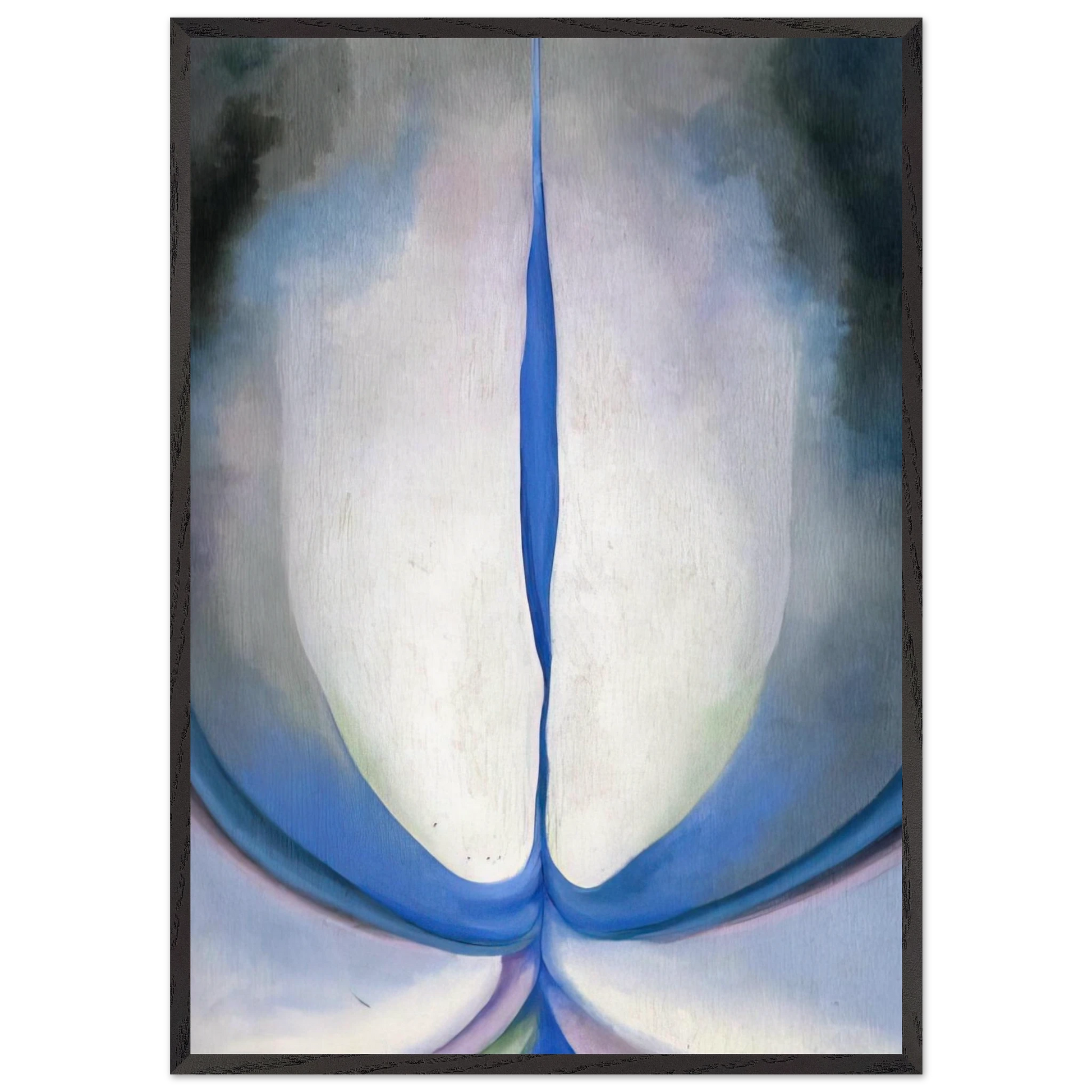 Blue Line N1 - Georgia OKeeffe 70x100 cm / 28x40 inches Framed Art Print – Black Wooden Frame