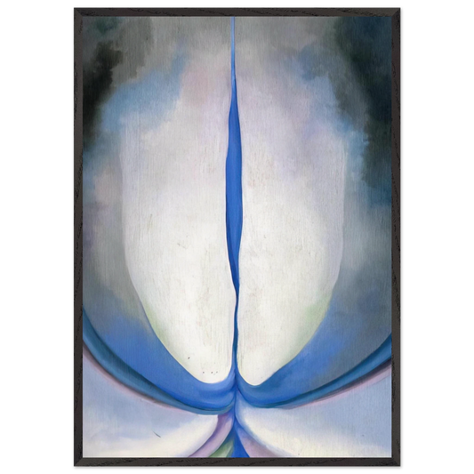 Blue Line N1 - Georgia OKeeffe 70x100 cm / 28x40 inches Framed Art Print – Black Wooden Frame